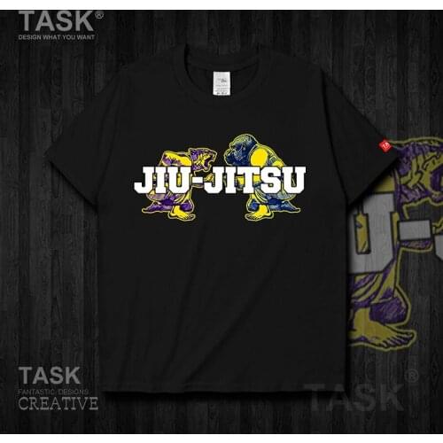 Brazil Jiu Jitsu Leopards VS Orangutans Animal Illustration Printed T-Shirt Summer Cotton Short Sleeve O-Neck Mens T Shirt New