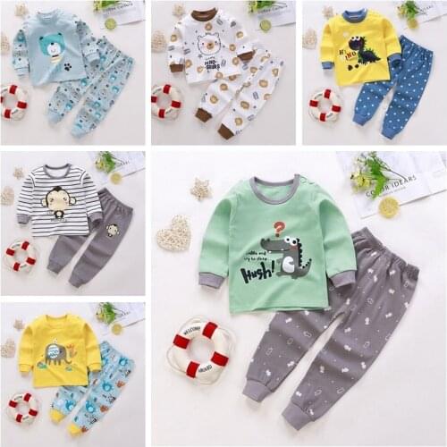Cartoon Design Boutique Baby Clothes Baby Girls Long Sleeve Sets 6 9 12 18 Month Kids Wear Suits Autumn Pure Cotton Pajamas