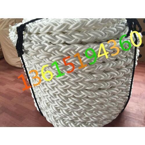 High strength ship cable 64mm cable 65mm eight PP floating rope braided rope 64mm nylon rope