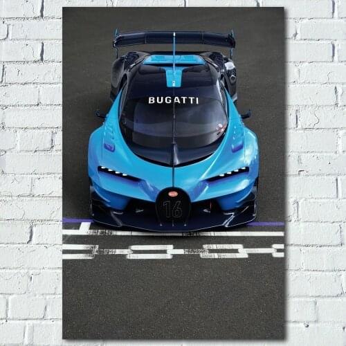 Bugatti Vision Gran Turismo supercar race racing vehicle Wall Art Posters Canvas Prints Art Paintings For Living Room Decor
