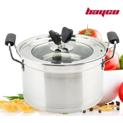Bayco series stainless steel soup pot steel double bottom milk pan sauceboxes 26cm bcg106