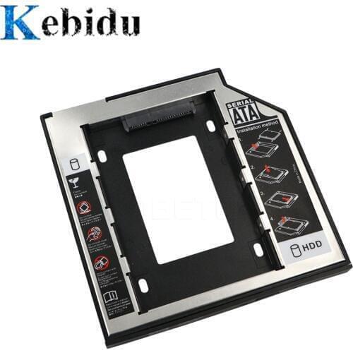 Kebidu Universal Aluminum 2.5 2nd 9.5mm Ssd Hd SATA Hard Disk Drive HDD Caddy Adapter Drive Optical Bay For Cd Dvd Rom