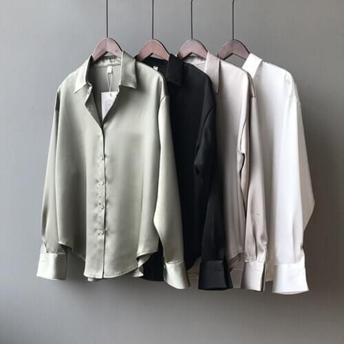 Korean Solid Color Oversize Top Blouse 2021 Chic Casual Loose Poplin Shirt Female Temperamen Blouse Shirt Women Elegant