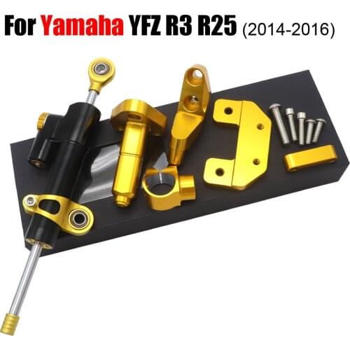 CNC Aluminum Adjustable Motorcycles Steering Stabilize Damper Bracket Mount Kit For YAMAHA YZF R3 YZFR25 MT-03 MT-25