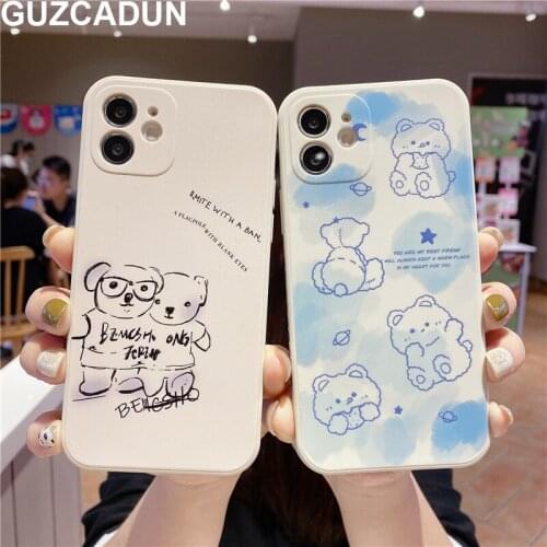 Matte Cute Cartoon Coque for Iphone 12 Pro Max Mini Case Soft TPU Protective Cover for Iphone Xr 11 Pro Xs Max 7 8 Plus X Case