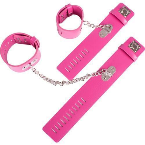 PU Leather Foot Bondage Restraint Ankle Cuffs Hand Cuffs for Women in Sex Game Female Sex Products Flirting Toy Slave Erotic Toy