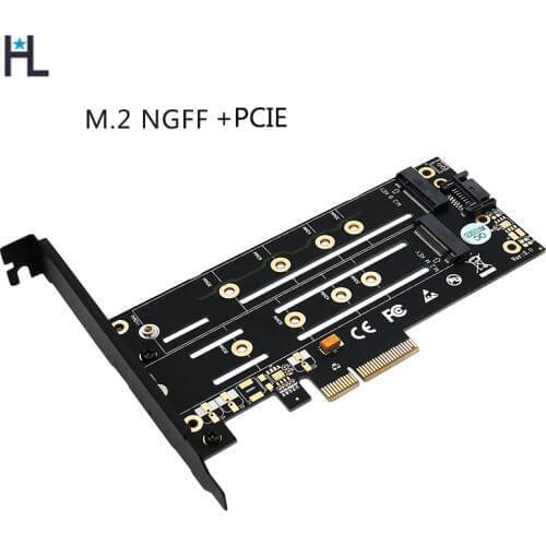 M.2 SSD to pcie 4X SATA3 riser card pci-e adapter converter PCI Express 4x Slot M Key B Key dual interface card high-speed