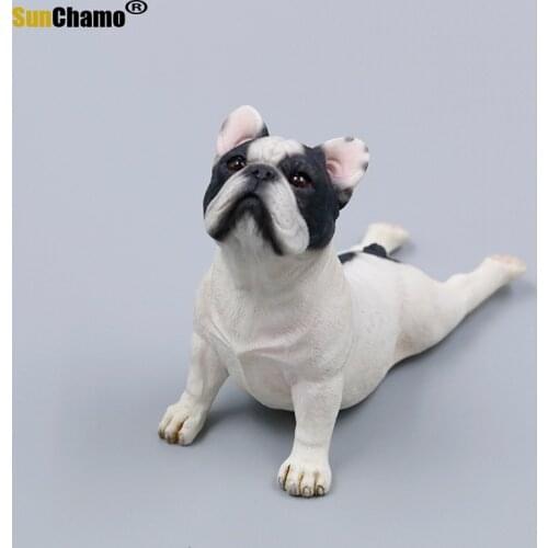 New French Bulldog Simulation Dog Model Cattle Ornaments Car Products Simulation Model Home Crafts Ornaments Car Decoration