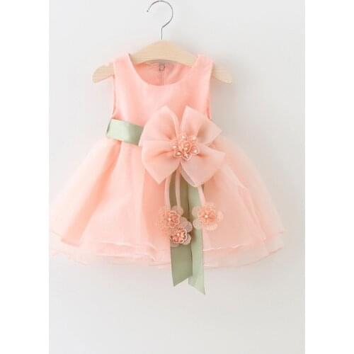New Petal Pattern First Birthday Baby Clothes Dress For Party Christening Tulle Baby Vestido Clothes Wedding Bridesmaid Dresses
