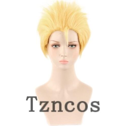 Tzncos Anime Tokyo Revengers Cosplay Wig Hanagaki Takemichi Cosplay Blonde Short Wig Heat Resistant Synthetic Hair