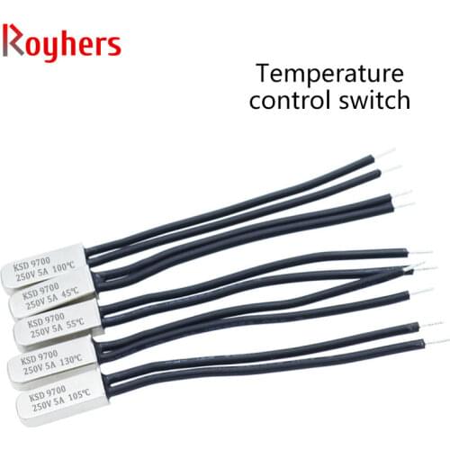 Temperature Control Switch KSD9700 Thermal Protector 15 Degrees ~ 155 Degrees 5A Metal Normally Closed / Normally Open 1Pcs