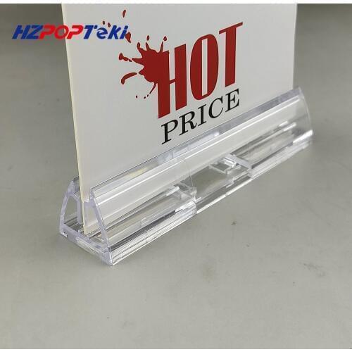 Plastic POP Advertising Poster Paper Card Play Show Bill Display Stand Holder with Magnet on Base for Store Shelf Rack 10pcs