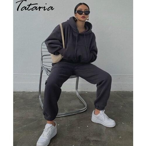 Pullover Loose Two Piece Sets Women Tracksuit Autumn Fashion Blue Matching Set Women' Suit Long Sleeve Top and Pants Mujer 2021