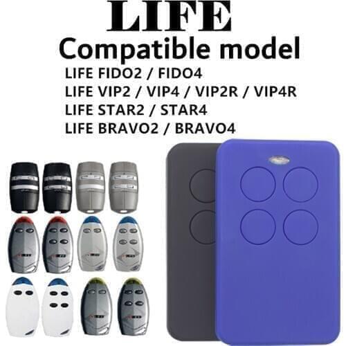 LIFE FIDO2/ FIDO4/VIP2 / VIP4 / VIP2R / VIP4R/STAR2 / STAR4/BRAVO2 Garage Door Remote Control 433.92mhz Rolling Code Transmitter