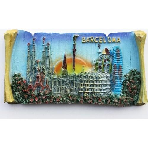 QIQIPP Barcelona, Spain landmarks collection souvenirs magnetic stickers refrigerator stickers Collection Gift