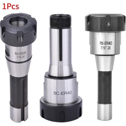 R8-ER25/R8-ER40/5C-ER40 Milling Machine Collet Chuck Holder CNC Lathe Parts Straight Extended Morse Taper Shank Extension Rod