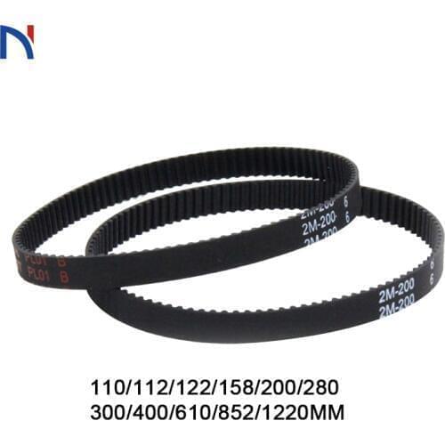 GT2 Belt Closed Loop Timing Belt 2GT 6mm Rubber 3D Printer Parts 110 112 122 158 200 280 300 400 610 852mm Synchronous Belts