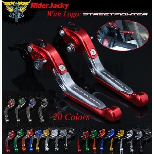 RiderJacky LOGO "STREETFIGHTER" Motorcycle CNC Brake Clutch Levers For Ducati STREETFIGHTER /S 2009-2013 Extendable Foldable