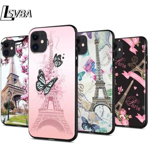 London Eiffel Tower Anti-fall Silicone Phone Case For iPhone 11 Pro XS Max X XR 6S 6 7 8 Plus 5S Soft Black Cover Capa