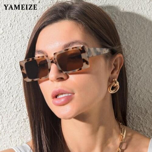 YAMEIZE Retro Square Sunglasses Women Luxury Brand Travel Small Rectangle Lady Sunglasses Men Vintage Eyewear Female Oculos UV