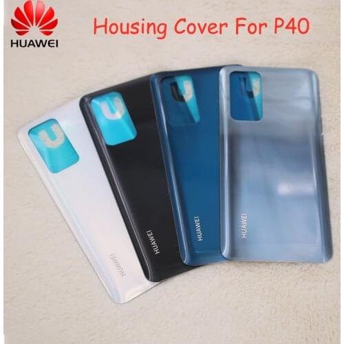 Huawei P40 Glass Back Housing Battery Cover Panel Rear Door Case Repair Replacement Parts For Huawei P 40 With Adhesive Stickers