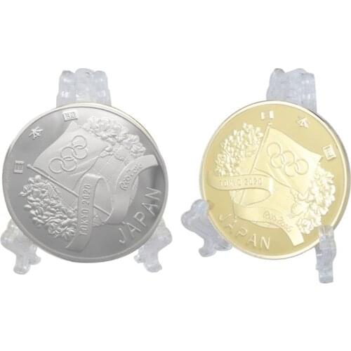 Japan 2020 Olympic Game Gold Silver Plated Commemorative Coin Souvenir Challenge Collectible Collection Gift