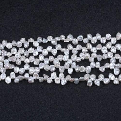 High quality AA grade white color 6*8mm keshi pearl strand