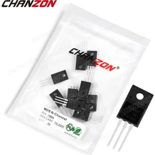 10pcs 7N80 TO-220F N-Channel Mosfet Bipolar Junction Transistor BJT SIC Mos Fets Triode Tube 7A 800V DIY Integrated Circuits