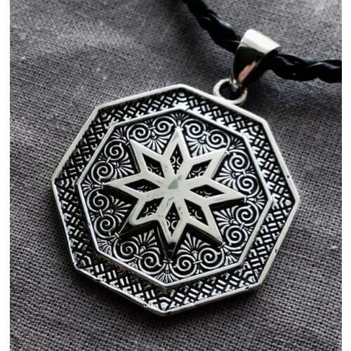 10pc wholesale Porcelain Unicorn Talisman and Folk Slavic symbol Warding Alatyr Alatir Protection Amulet Woman Man Necklace Gift