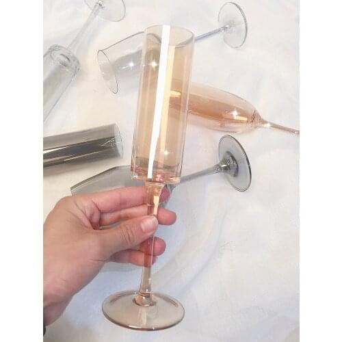 2Pcs Crystal champagne glasses cup flutes Multiple goblet wedding wine glasses drink glass creative drinking cups Gift box