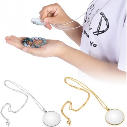 2 Colors 5X Magnifier Monocle Lens Necklace Magnifying Glass Loupe