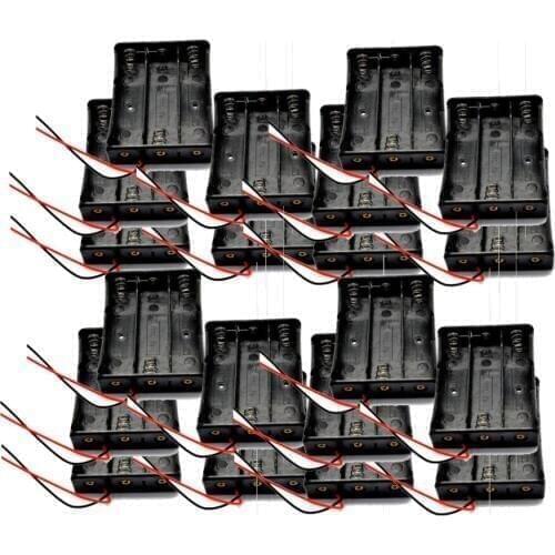 20Pcs 18650 battery holder Battery Holder Case With Wire Leads 3 cells 18650 Batteries Holder Case