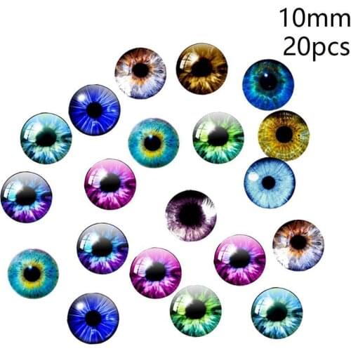 20pcs/bag Colorful Glass Eyes Diy Handcraft Animal Glass Patch Accessories Eye 10/16/20mm Stuffed Crystal Plush J0M8