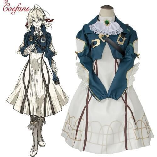 2020 9PCS Violet Evergarden Cosplay Costume Anime Cosplay Violet Evergarden Costume for Women girl Halloween Full set and wigs