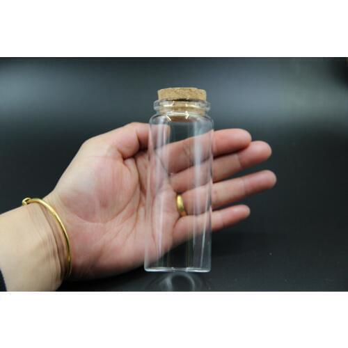 24pcs 47*120mm Large Wish Bottle Tiny Clear Empty Wishing Glass Message Vial With Cork Stopper Food spices Containers Bottles