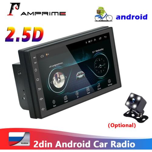 AMPrime 7'' 2din Android Car Radio multimedia player Autoradio GPS WIFI Bluetooth FM For Volkswagen Car Backup Monitor
