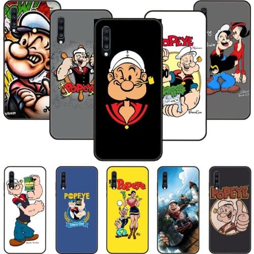 Phone Case For Samsung Galaxy A 50 51 71 70 7 5 10 20 30 40 41 21 S E Black Cover Bumper Art Shell Trend Popeye The Sailor Man