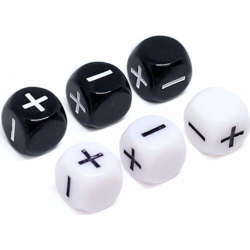 Black/White 6 PCS Plus/Minus DiceDice Puzzle Game Send Children