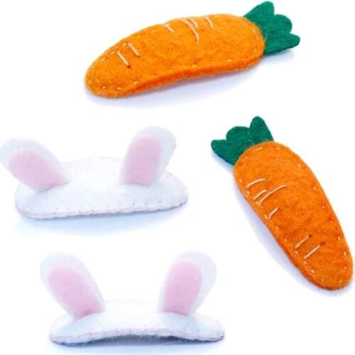 Kids' Cute 3D Bunny Ear Felt Applique Snap Hair Clip Carro Barrettes For Girls Hair Accessories Hair Bows HC062