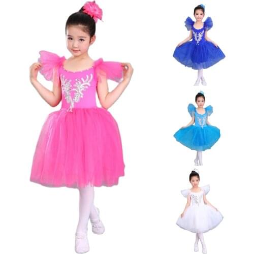 Childrens costumes, little swan dance skirts, girls' ballet skirts, white gauze skirts, ballet suspenders, tutu