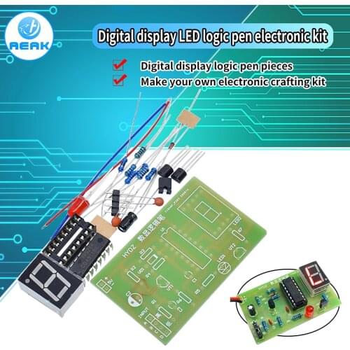 DIY LED pcb Digital Display LED Logic Pen Electronic Kit High and Low Level Test Circuit Soldering Practice Board Kit