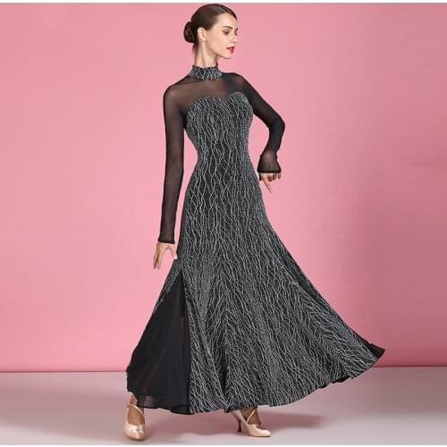 Long Dress Ballroom Dance Dresses Women Tango Dance Outfits Designer Clothes Performance Costume Modern Waltz Dancewear JL2695