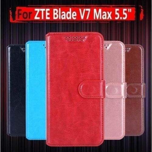 Phone Case For ZTE Blade V7 Max Wallet PU Leather Protective Shell Back Cover Flip Case For ZTE Blade V7 Max 5.5" Funda