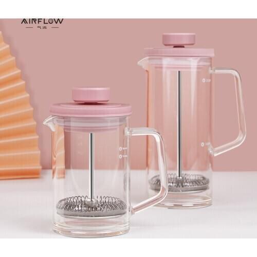 French Press Coffee Maker Tea Maker 304 Grade Stainless Steel Heat Resistant Borosilicate Glass Airflow Coffee 400ML