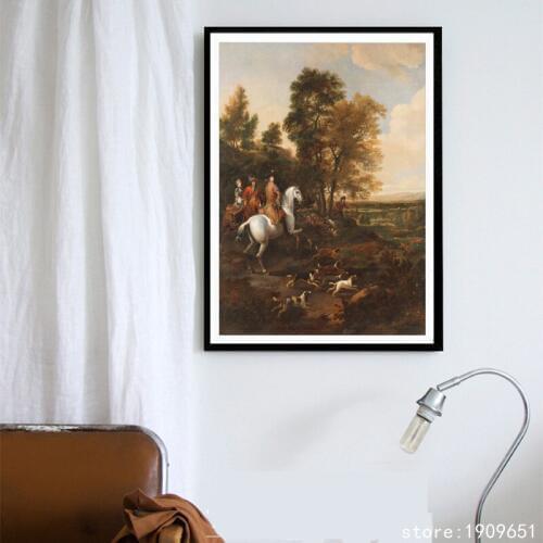 Cotton no frame classical figures hunting scenery canvas printings oil painting printed on cotton wall art decoration pictures