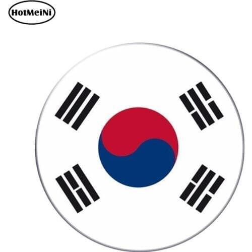 HotMeiNi 13cm x 13cm Round South Korea Flag Auto Moto Bike Suitcase Laptop Decal Reflective Car Sticker Waterproof Car Styling