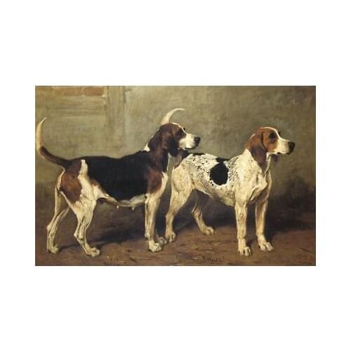 John Emms Hounds Dog replica oil painting -48 " HUGE hand painted painting # accept custom painting