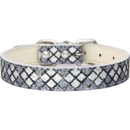 120 pcs/lot Wholesale Pet Collar Leather Bings Adjustable Buckle For Pet Dog Cats Kitten Necktie Shine Color Collars