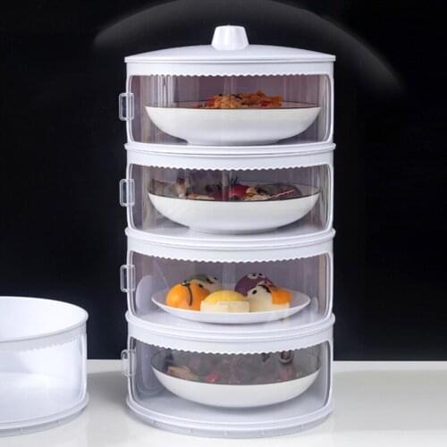 Multi-layer Transparent Stackable Food Cover Insulation Dustproof Anti Fly Meal Cover Food Cover Tent Household Collection