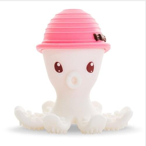 Mombella mabelo Octopus gutta percha baby Bao anti biting hand soothing molars food grade silicone pink